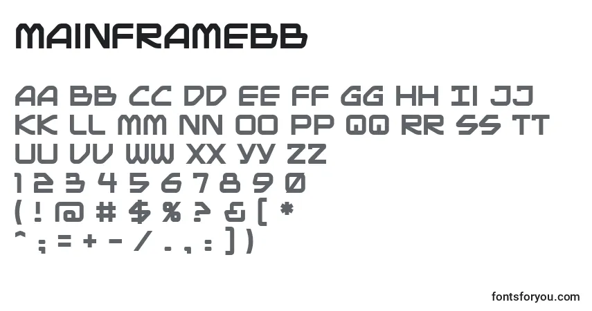 Czcionka MainframeBb – alfabet, cyfry, specjalne znaki