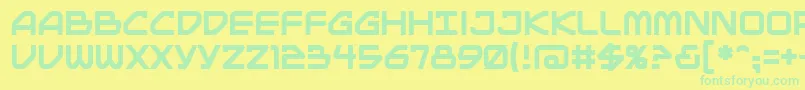 MainframeBb Font – Green Fonts on Yellow Background