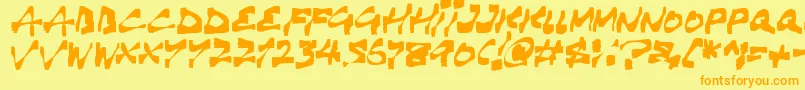 Haunting Font – Orange Fonts on Yellow Background