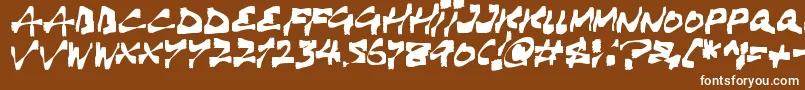 Haunting-fontti – valkoiset fontit ruskealla taustalla