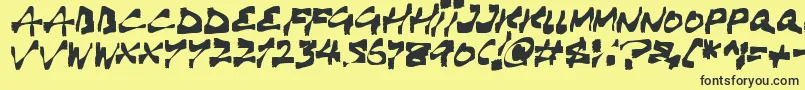 Haunting Font – Black Fonts on Yellow Background