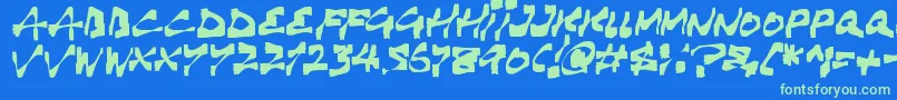 Haunting Font – Green Fonts on Blue Background