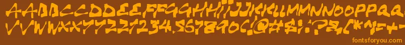 Haunting Font – Orange Fonts on Brown Background