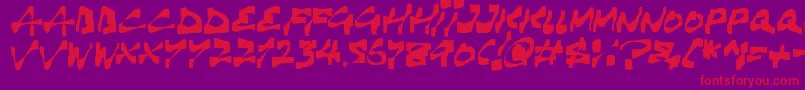 Haunting Font – Red Fonts on Purple Background