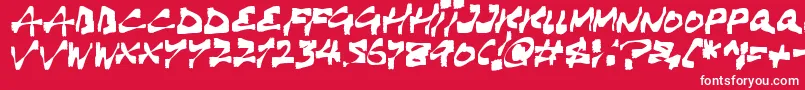 Haunting Font – White Fonts on Red Background