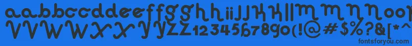 Haus Sweet  Haus Rounded Font – Black Fonts on Blue Background