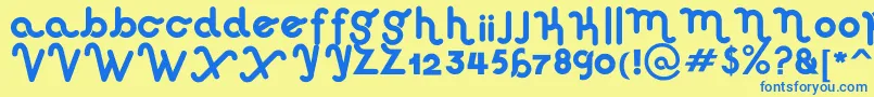 Weitere Informationen zur Haus Sweet Haus Rounded-Schriftart Haus Sweet Haus Rounded-Schriftart – Blaue Schriften auf gelbem Hintergrund