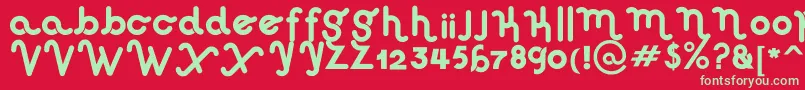 Haus Sweet  Haus Rounded Font – Green Fonts on Red Background