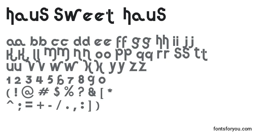 Czcionka Haus Sweet  Haus – alfabet, cyfry, specjalne znaki