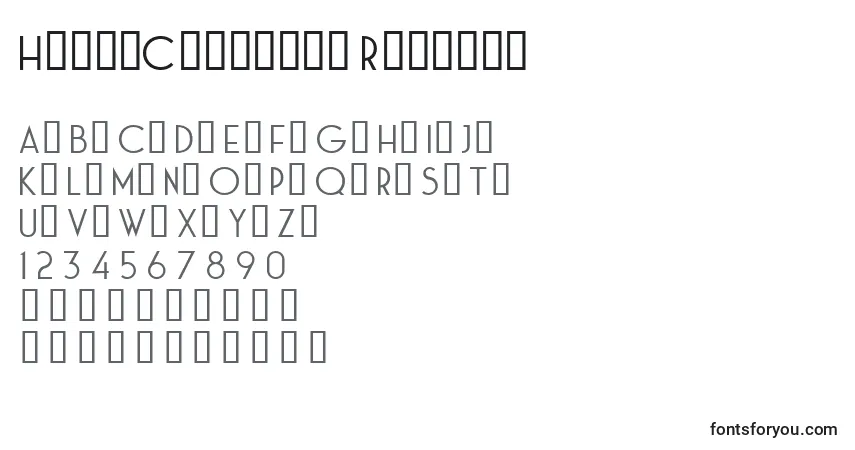 Czcionka HauteCorniche Regular – alfabet, cyfry, specjalne znaki