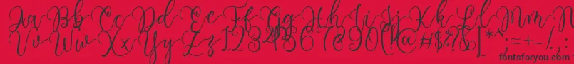 Having Fun Font by 7NTypes-fontti – mustat fontit punaisella taustalla