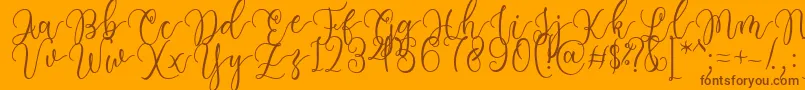Having Fun Font by 7NTypes-Schriftart – Braune Schriften auf orangefarbenem Hintergrund