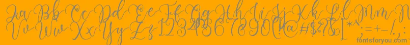 Having Fun Font by 7NTypes-Schriftart – Graue Schriften auf orangefarbenem Hintergrund