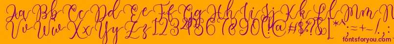 Having Fun Font by 7NTypes Font – Purple Fonts on Orange Background