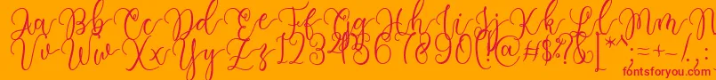 Having Fun Font by 7NTypes-Schriftart – Rote Schriften auf orangefarbenem Hintergrund