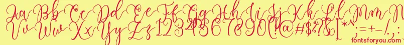 Having Fun Font by 7NTypes-Schriftart – Rote Schriften auf gelbem Hintergrund