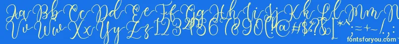 Having Fun Font by 7NTypes Font – Yellow Fonts on Blue Background