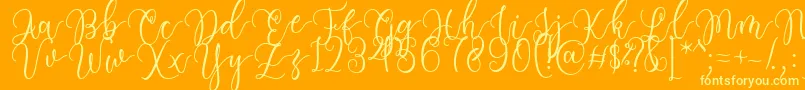 Having Fun Font by 7NTypes Font – Yellow Fonts on Orange Background