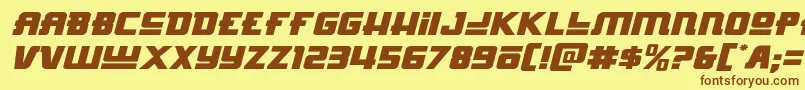 Hongkonghustleexpandital Font – Brown Fonts on Yellow Background