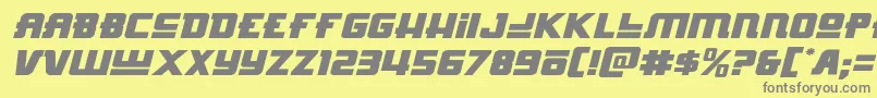 Hongkonghustleexpandital Font – Gray Fonts on Yellow Background