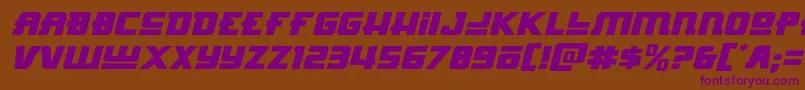 Hongkonghustleexpandital Font – Purple Fonts on Brown Background