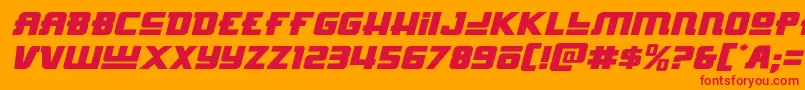 Hongkonghustleexpandital Font – Red Fonts on Orange Background