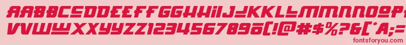 フォントHongkonghustleexpandital – ピンクの背景に赤い文字