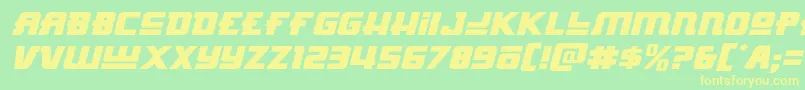 Hongkonghustleexpandital Font – Yellow Fonts on Green Background