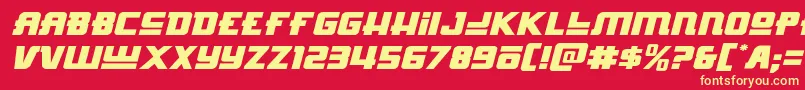 Hongkonghustleexpandital Font – Yellow Fonts on Red Background