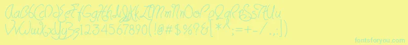 フォントHavingWrit Bold – 黄色い背景に緑の文字
