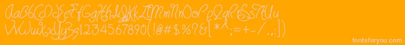 HavingWrit Bold-Schriftart – Rosa Schriften auf orangefarbenem Hintergrund