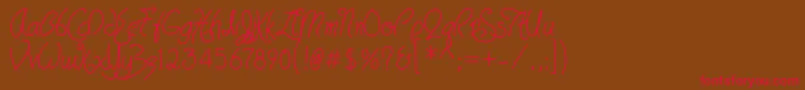 HavingWrit Bold-Schriftart – Rote Schriften auf braunem Hintergrund