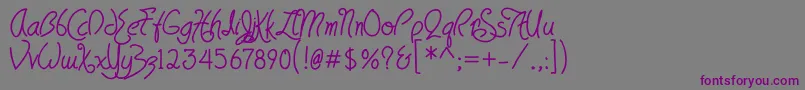 Шрифт HavingWrit Heavy – фиолетовые шрифты на сером фоне