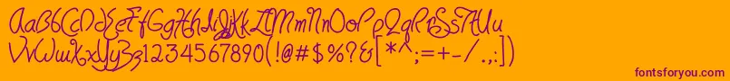 HavingWrit Heavy-Schriftart – Violette Schriften auf orangefarbenem Hintergrund