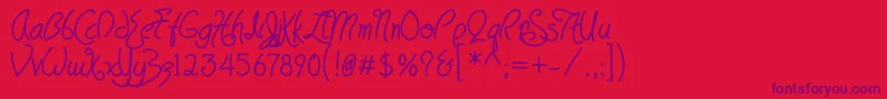 HavingWrit Heavy Font – Purple Fonts on Red Background
