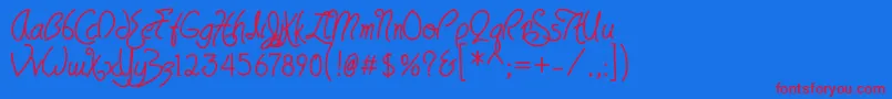 フォントHavingWrit Heavy – 赤い文字の青い背景