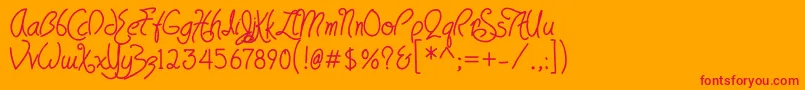 HavingWrit Heavy-fontti – punaiset fontit oranssilla taustalla