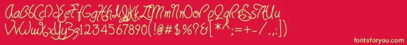 HavingWrit Heavy Font – Yellow Fonts on Red Background