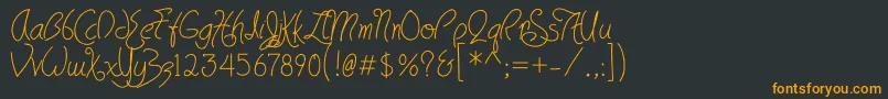 フォントHavingWrit – 黒い背景にオレンジの文字