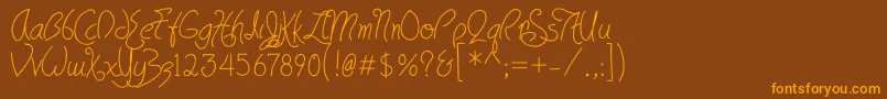 HavingWrit Font – Orange Fonts on Brown Background