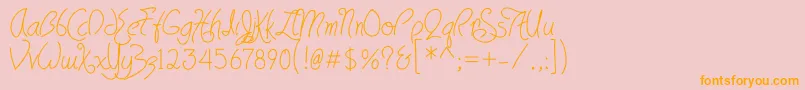 HavingWrit Font – Orange Fonts on Pink Background