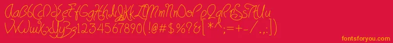 HavingWrit Font – Orange Fonts on Red Background