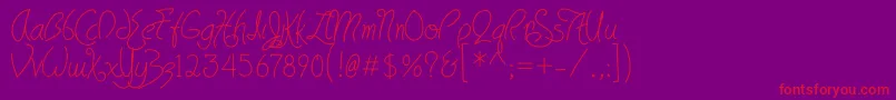 HavingWrit Font – Red Fonts on Purple Background