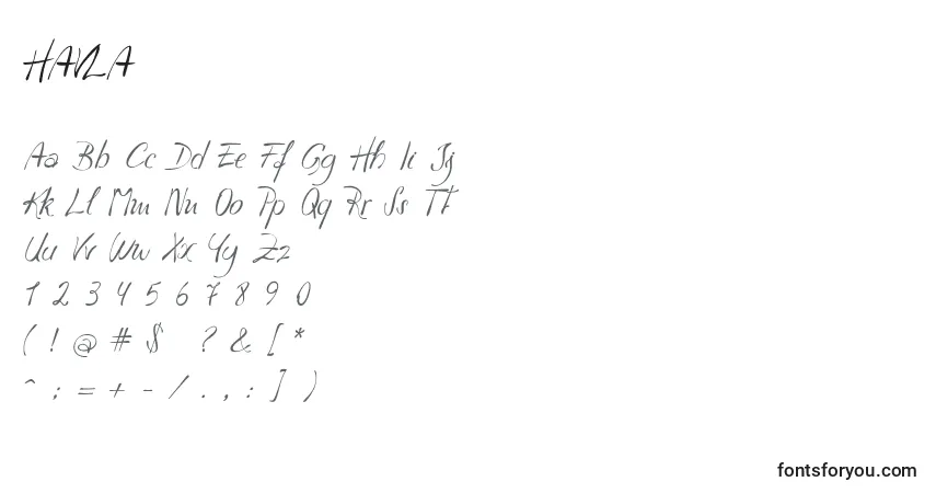 Schriftart HAVLA    (129173) – Alphabet, Zahlen, spezielle Symbole