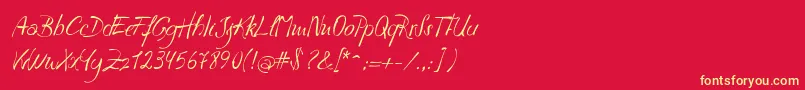 フォントHAVLA    – 黄色の文字、赤い背景