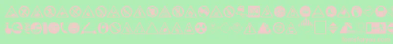 haw Font – Pink Fonts on Green Background