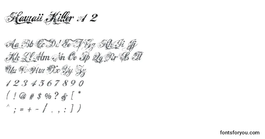 Schriftart Hawaii Killer v1 2 – Alphabet, Zahlen, spezielle Symbole