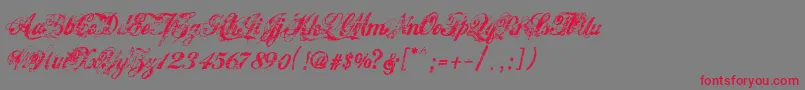 Fonte Hawaii Killer v1 2 – fontes vermelhas em um fundo cinza