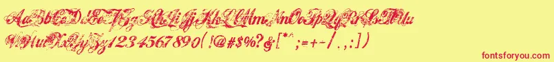 Hawaii Killer v1 2 Font – Red Fonts on Yellow Background