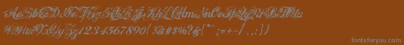 フォントHawaii Killer v1 2 – 茶色の背景に灰色の文字